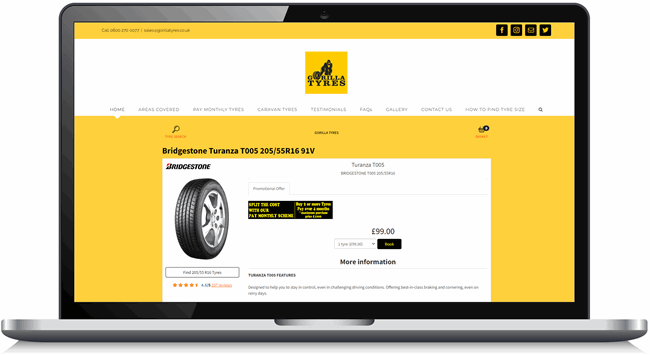 Gorilla Tyres - Mobile Tyre Fitting Desktop Image