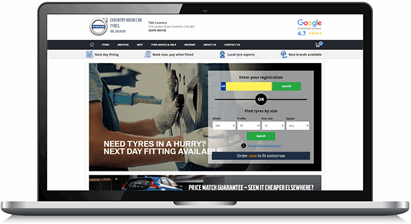 TyreClick website for Volvo Coventry Mobile Image